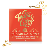 Willies Cacao Almond & Orange 100% Bar 50g x 12