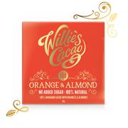 Willies Cacao Almond & Orange 100% Bar 50g x 12