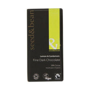 Organic Seed & Bean - Dark (58%) Chocolate Bar - Lemon & Cardamom 85g x 8