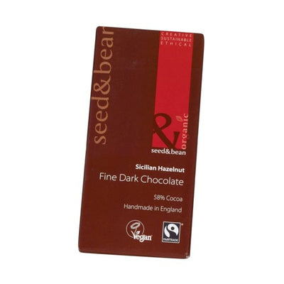 Organic Seed & Bean - Dark (58%) Sicillian Hazelnut Chocolate 85g x 8