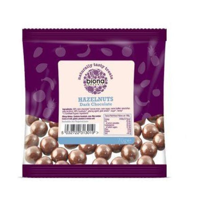 Biona - Plain Chocolate Covered Hazelnuts 70g x 12