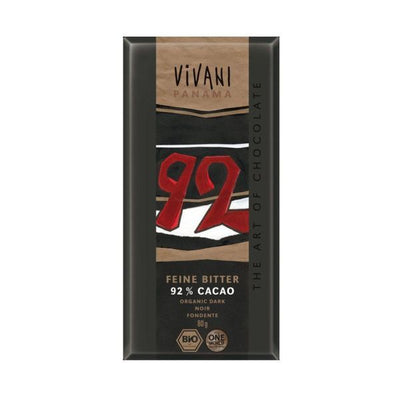 Vivani - Dark Chocolate - 92% Cocoa 80g x 10