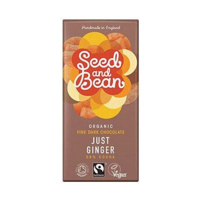 Organic Seed & Bean - Fine Dark 58% Just Ginger 85g x 8