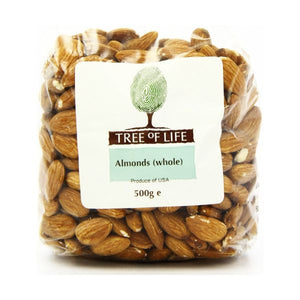 Tree Of Life - Almonds - Whole 500g x 6