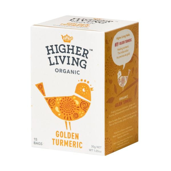 Higher Living  Golden Turmeric Organic Tea - Higher Living  Golden Turmeric Organic Tea 15 Bags