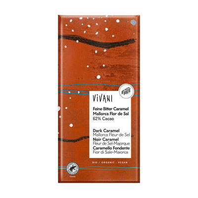 Vivani Fine 62% Dark Caramel Mallorca Fleur De Sel 80g x 10