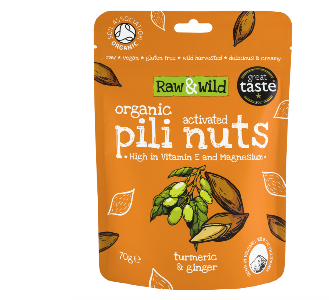 Raw & Wild Activated Pili Nuts - Turmeric Ginger 70g x 6
