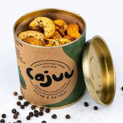 Cajuu Roasted Lake Natron Salt & Pepper Cashews Tube 80g x 6