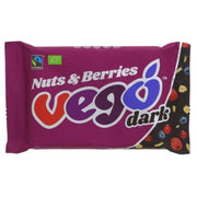 12 x Vego Vegan Organic Fairtrade Dark Nuts & Berries Bar 85g