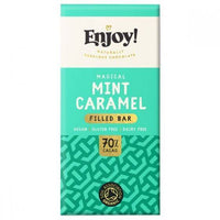 Enjoy Raw Choc Mint Caramel Filled Chocolate Bar 70g x 12
