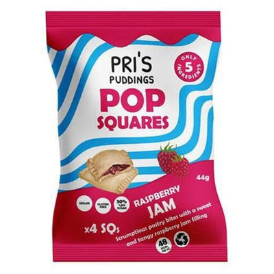 Pri's Puddings Pop Squares - Raspberry Jam 44g x 12