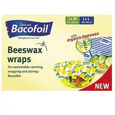 Bacofoil Beeswax Wraps - 1 Medium Large 2 Pack