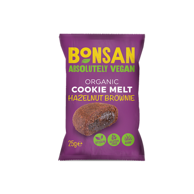 Bonsan Organic Vegan Cookie Melt - Hazelnut Brownie 25g x 16