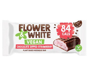 Flower & White Plant Based Strawberry Meringue Bar 20g x 12