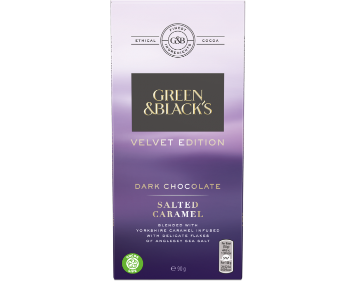 Green & Blacks Velvet Salted Caramel Chocolate Bar 90g x 18