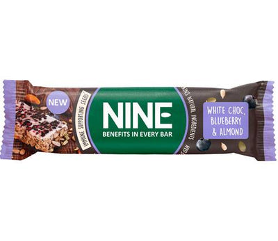 NINE White Choc Blueberry & Almond Seed Bar 40g x 20