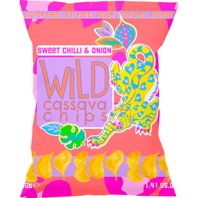 Wild Cassava Sweet Chilli & Onion Chips 40g x 12